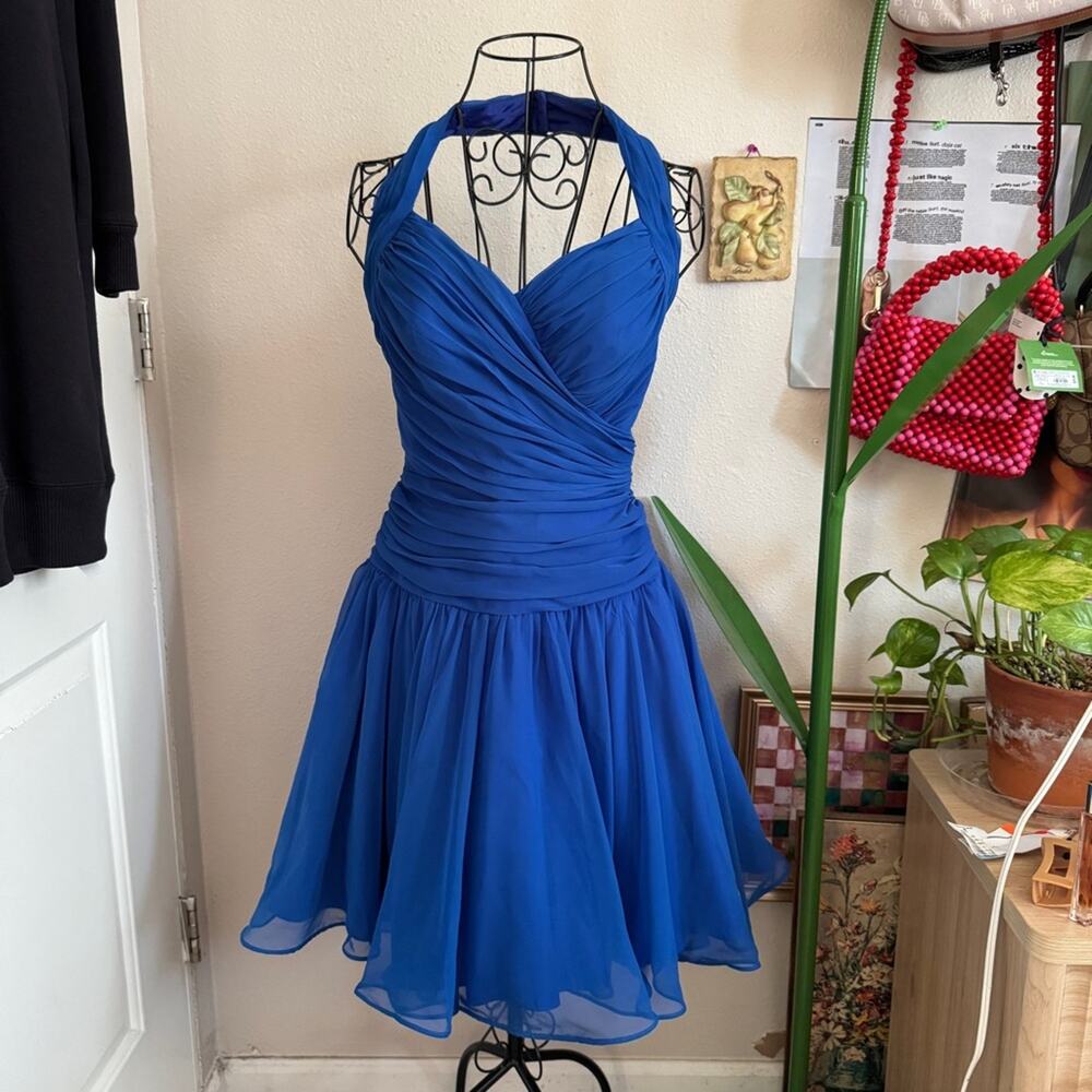 Vintage Tadashi Shoji Saks Fifth Halter Neck Mini Dress 04